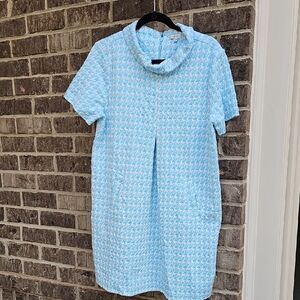 Tyler Boe Knit Light Blue Textured Short Sleeve Dress Size Large